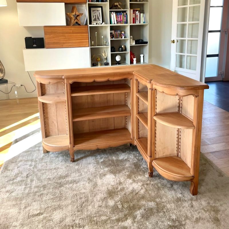 Etagère d’angle vintage en bois – esprit campagne chic