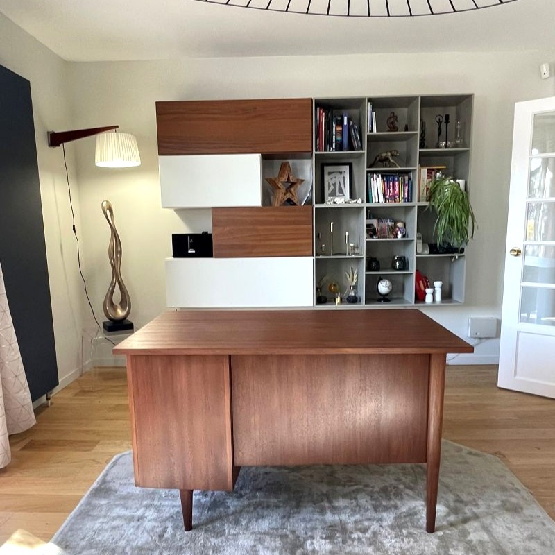 Bureau style scandinave vintage en teck – Image 2