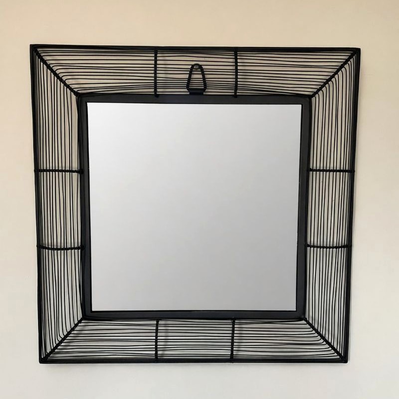 Miroir cadre carré métal moka